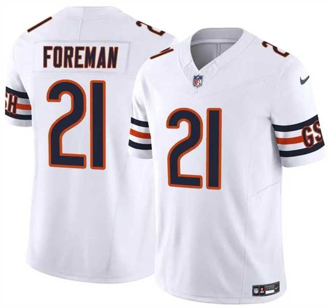 Men & Women & Youth Chicago Bears #21 D'Onta Foreman White 2023 F.U.S.E. Vapor Limited Jersey
